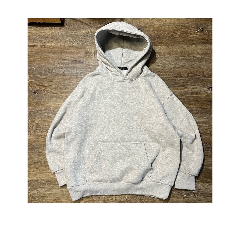 Trendy Queen Womens Oversized Light Gray Hoodie Soft Fleece Lining Small